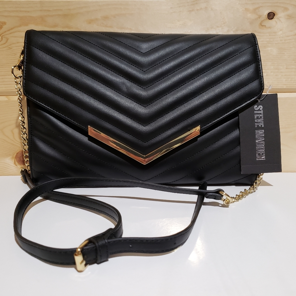 Steve Madden Briley Chevron Quilted Clutch